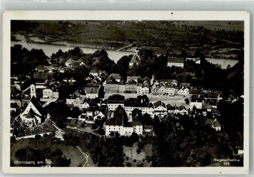 4982 Obernberg am Inn 1935 Foto AK Fliegeraufnahme