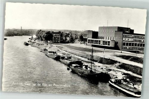 Arnhem Hafen Frachtkähne Rhein Provinzhaus