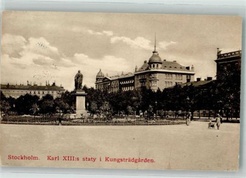 Stockholm 1910 Denkmal Karl XIII. Kungsträdgarden