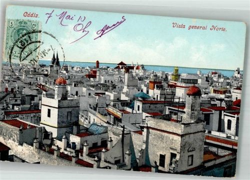 Cadiz 1910 Marke bildseitig