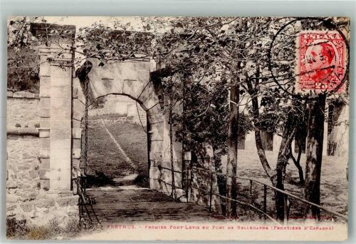 66480 el Pertus Foto AK Grenze Fort de Balegards Marke bildseitig