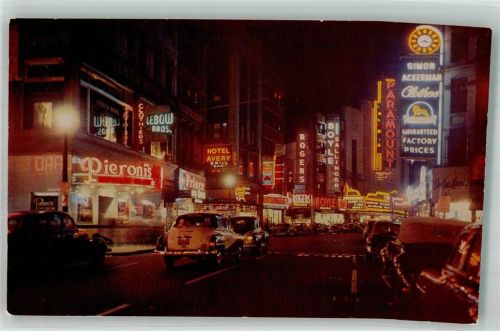 Boston Auto Washington Street Werbung Theatre Distict bei Nacht