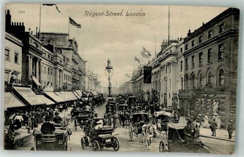 London 1909 Auto Kutschen Regent Street