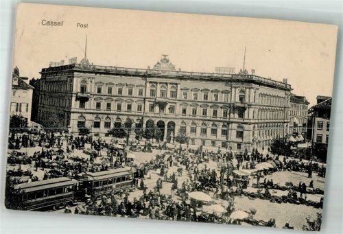 Kassel 1918 Postamt Straße Marktszene