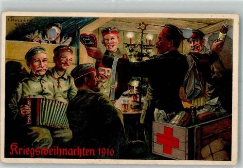 1916 sign. Kuczer F. Rotes Kreuz Lebkuchen Akkordeon gelocht