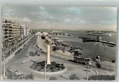 Santander Omnibus Auto Denkmal Säule Hafen Rue Castelar