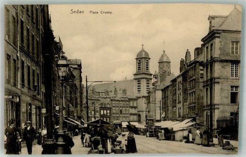 Sedan 1917 Marktszene Place Crussy Kirche Feldpost WK I