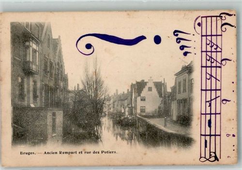 Bruges Brügge 1901 Foto AK Rue des Potiers
