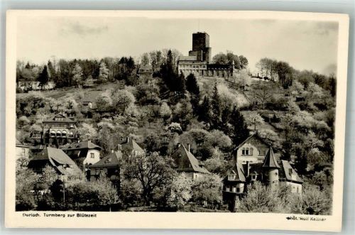 Durlach Turmberg mit Gasthaus Friedrichshöhe Fotograf Rolf Kellner Velten-Verlag Nr. 2207