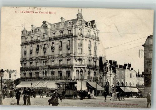 Limoges 1906 Straßenbahn Central Hotel
