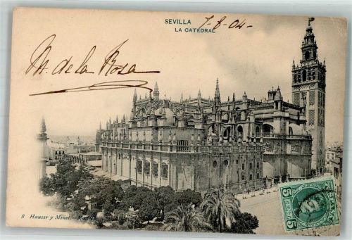 Sevilla 1904 Kirche Kathedrale Marke bildseitig