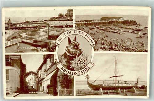 Broadstairs 1953 Hund Schwimmbad Hafen York Gate Viking Schiff
