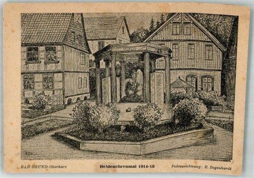 Bad Grund sign. Degenhardt R. Heldenehrenmal 1914/18