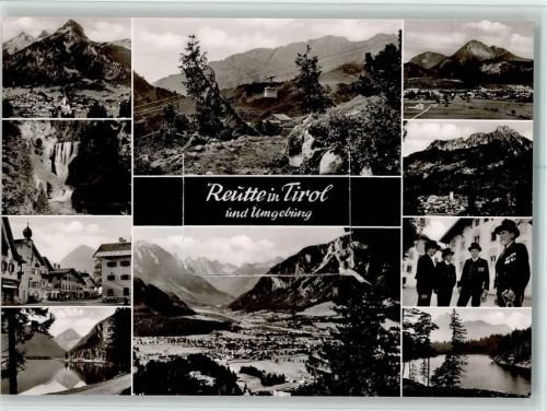Reutte Ortsansichten Mehrfachaufnahme Bergbahn Trachten Wasserfall