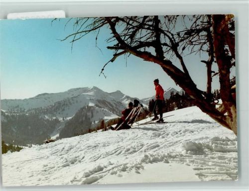 Bühl Skifahrer und Alpenblick