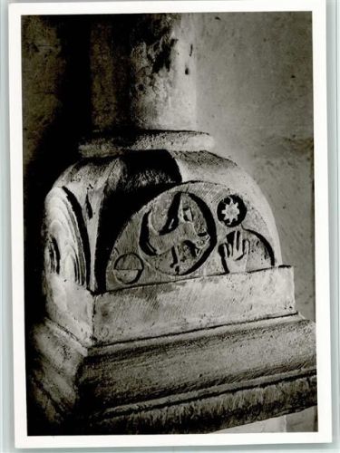 31840 W3253 Fischbeck , Weser - Stiftskirche Kapitell in der Krypta