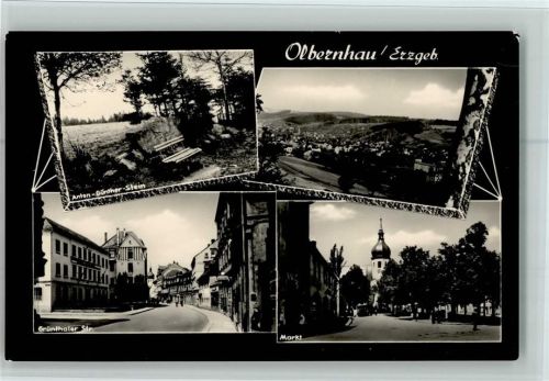 Olbernhau Anton-Günther-Stein Ortsansicht Grünthaler Straße Markt