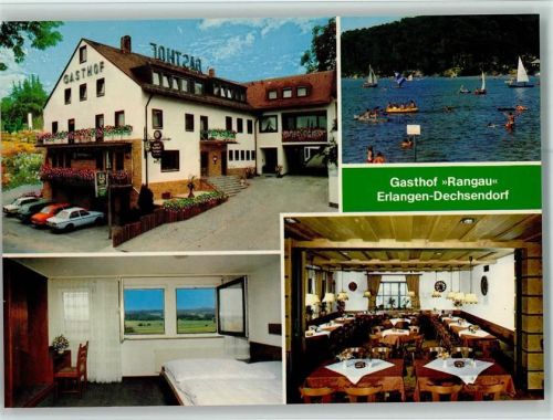 Dechsendorf Hotel Gasthof Rangau Innenaufnahme Gastraum Doppelzimmer Badesee 4-Bildaufnahme
