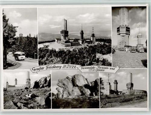 Sandplacken Omnibus fährt zum Fernseh UKW Turm Großer Feldberg 1957