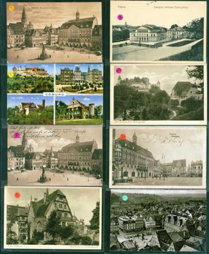 Coburg Lot, 55 AK, 1917-1968; gute Erhaltung, größtenteils gelaufen