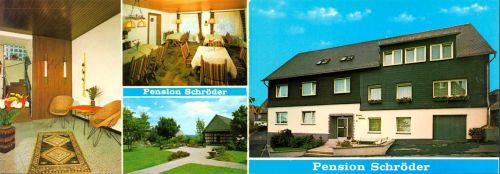 Meschede Pension "Schröder", 2-fach Klappkarte, mit Kurzinfos