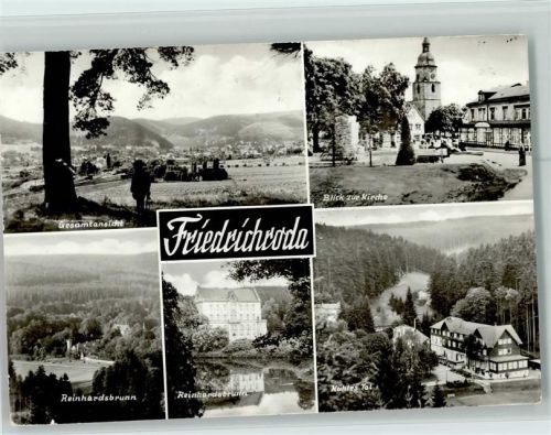 Friedrichroda Gesamtansicht Blick zur Kirche Reinhardsbrunn Kühles Tal Mehrfachaufnahme