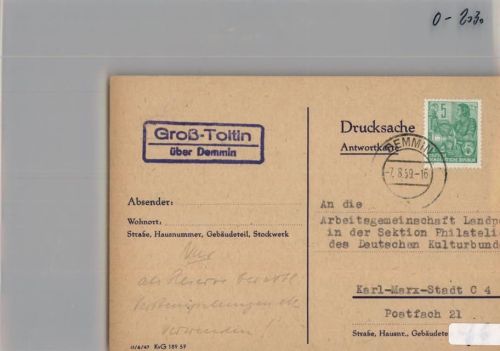 Groß Toitin Landpoststempel