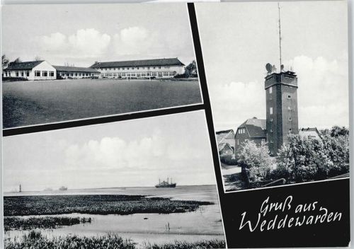 Weddewarden Haus Wiese Meer Schiff