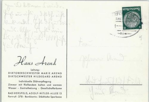 Bad Hersfeld Haus Arend Reklame