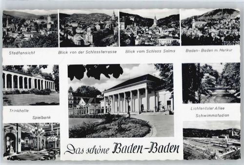 Baden-Baden Schloss Allee Brücke Schwimmbad