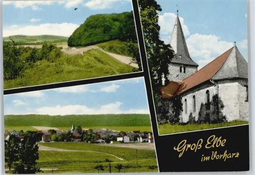 Groß Elbe Kirche Feld Gesamtansicht Baum