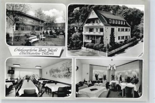 Eibelshausen Erholungsheim Haus Bank Baum Tisch Stuhl
