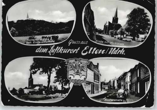 Elten Kirche Marktplatz Klosterstraße Auto Kirche Wappen