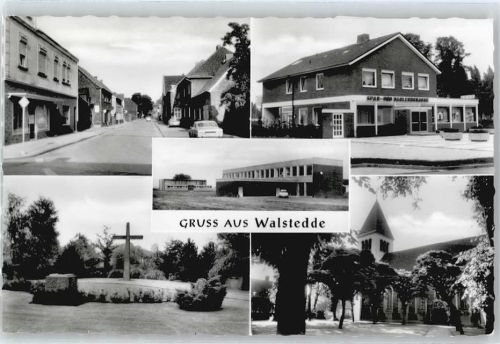 Walstedde Straße Auto Haus Kirche Kreuz Baum