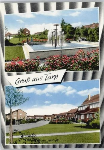 Tarp Springbrunnen Blumen Haus Wiese Bank Fußgänger