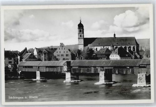 Bad Säckingen Fluss Brücke Haus Baum