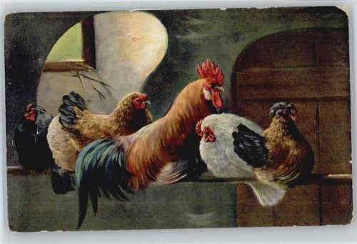Hahn auf Stange , Mondschein