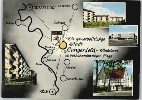 Langenfeld Karte Gesamtansicht Wappen