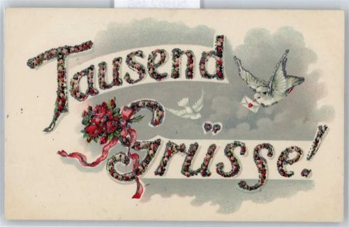 Taubengrüsse , Prägedruck Glitzer