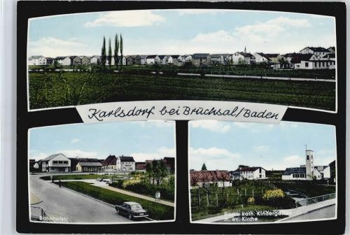 Bruchsal Gesamtansicht, Siedlung, Kirche