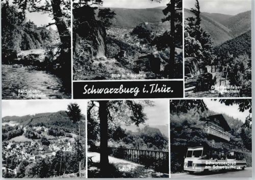 Schwarzburg Schwarzaexpreß, Schweizerhaus, Schloß, Grießbachfelsen, Blick vom Trippstein, Reichsbahn-Erholungsheim AKU2