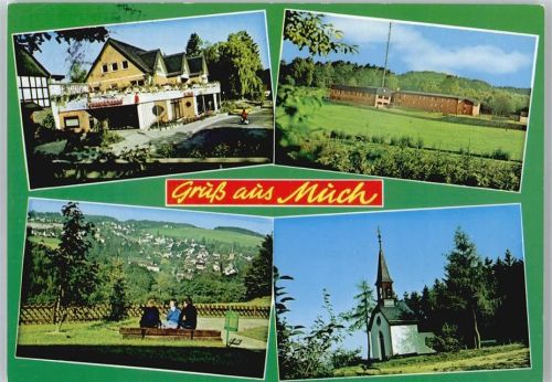 53804 W5203 Much - Kirche, Sparkasse, Parkbank