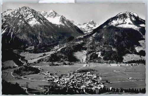 Bad Oberdorf gel. 19.07.57, Allgäuer Alpen, Blick von Kanzel, Breitenberg, Rotspitze, Entschenkopf, Imberger Horn