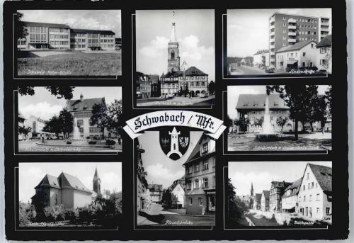 Schwabach Johannis-Helm-Schule, Rathaus u. Kirche, Lindenstrasse, Kath. Pfarrkirche, Fleischbrücke