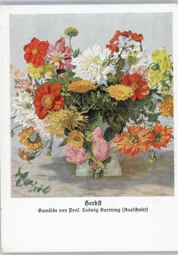 Ludwig Harting , Herbst Blumen AKU1