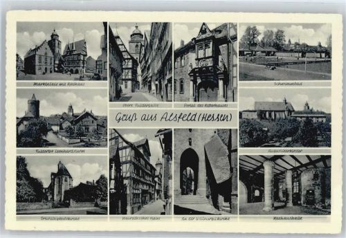 Alsfeld Marktplatz, Rathaus, Schwimmbad, Kirche, Fuldergasse, Kloster