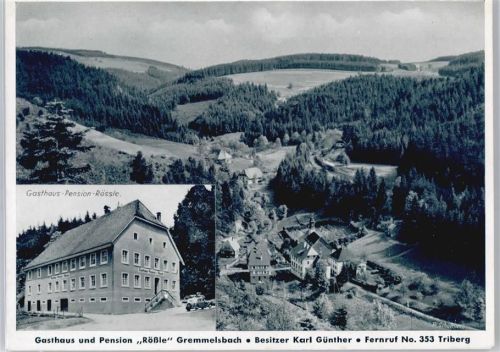 Triberg keine Ansichtskarte, Gasthaus und Pension Rössle, Bes. Karl Günther