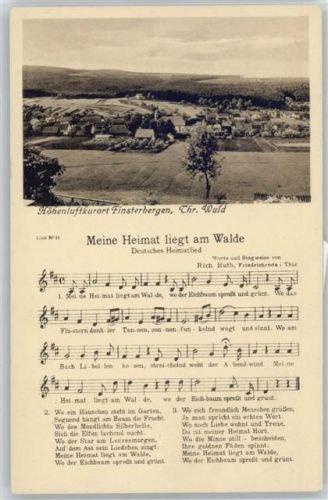 Finsterbergen Liedtext Meine Heimat liegt am Walde