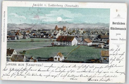 Kempten Ansicht von Lotterberg, Neujahr