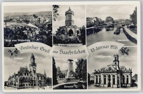 Saarbrücken Denkmal, Rathaus, Ehrental, Kirche, Saarpartie, Schiff